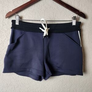 Blanc Noir BLP23600 Drawstring Shorts Navy Blue Black White Size M